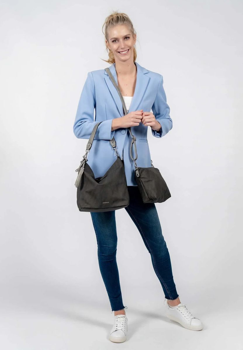 Emily & Noah Schultertasche, Emblem, Anhänger, für Damen, grau, 99