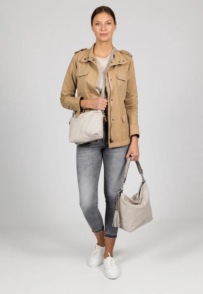 Emily & Noah Schultertasche, Emblem, Anhänger, für Damen, grau, 99
