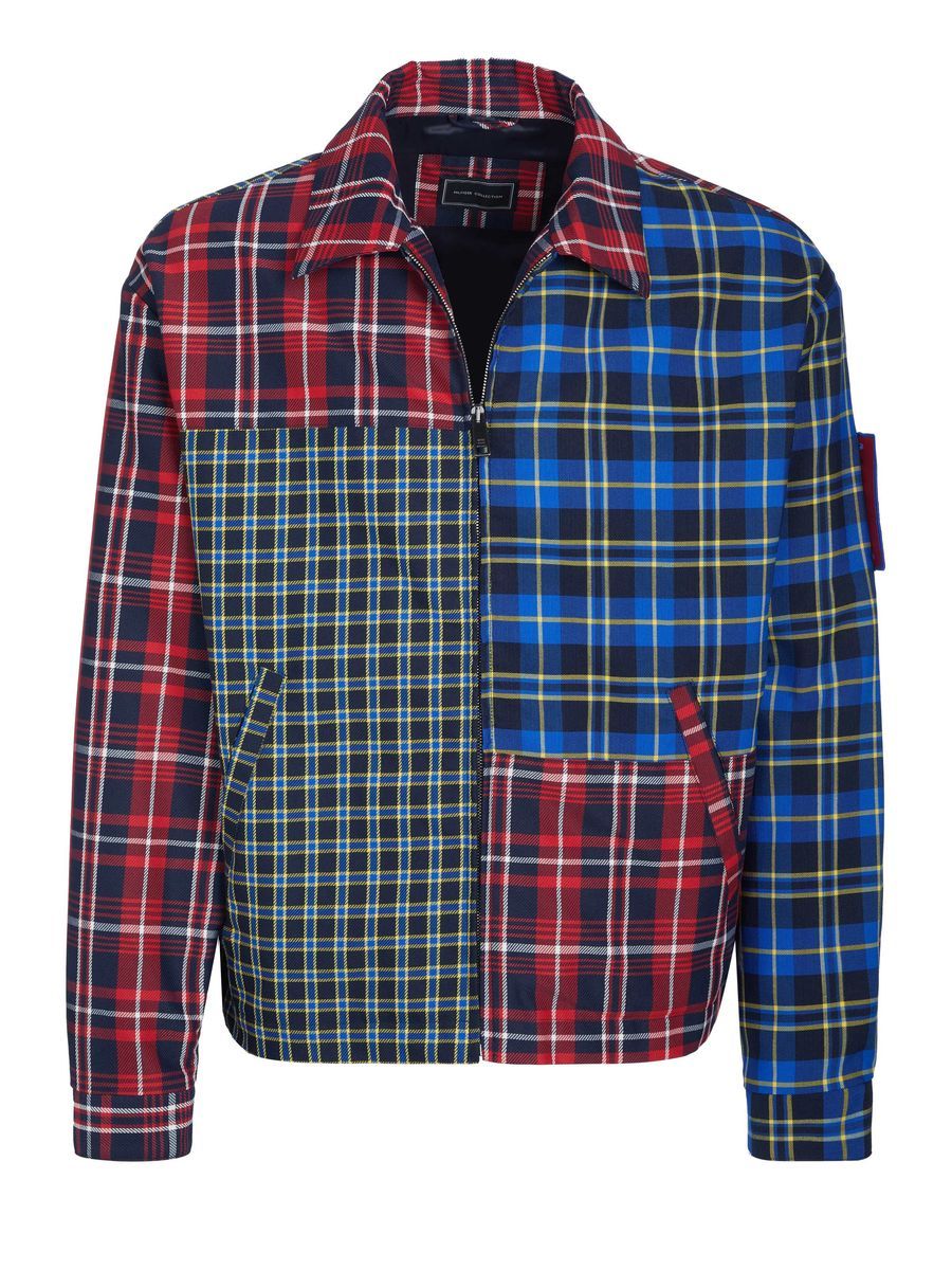 Unisex Jacke mit Reißverschluss und Patchworkmuster