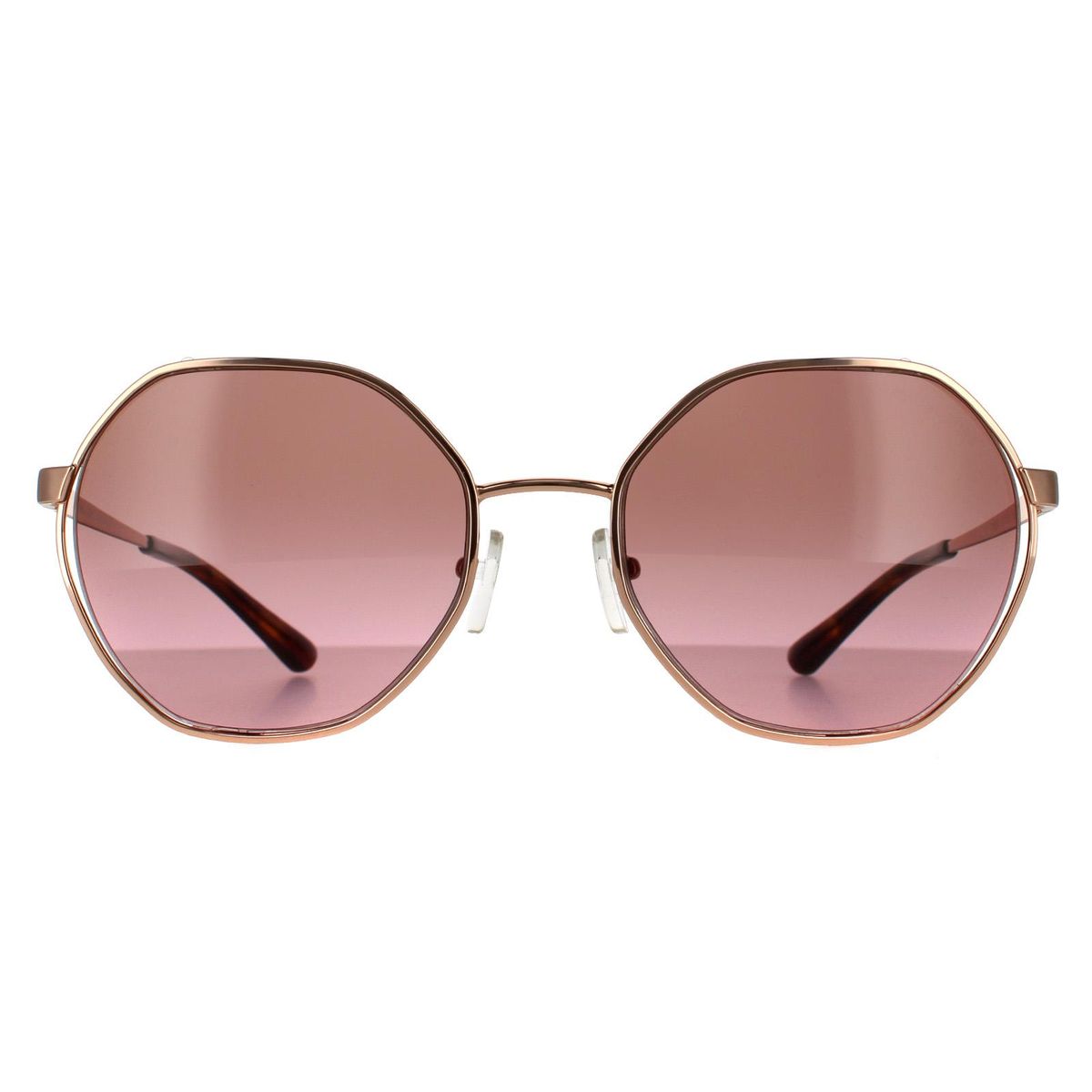 Rosegoldene sechseckige Sonnenbrille