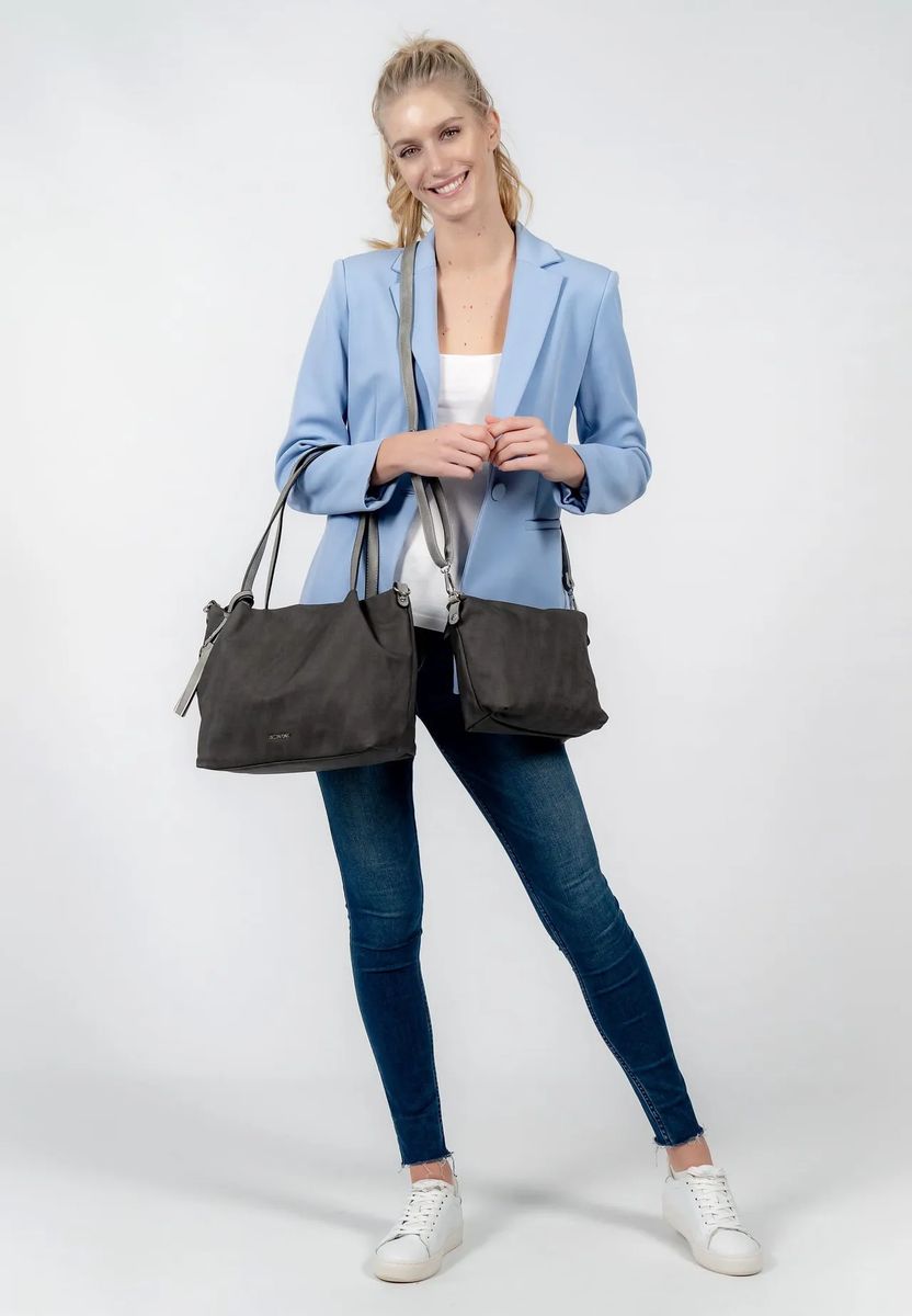 Emily & Noah Shopper, Reißverschluss, Web-Optik, für Damen, grau