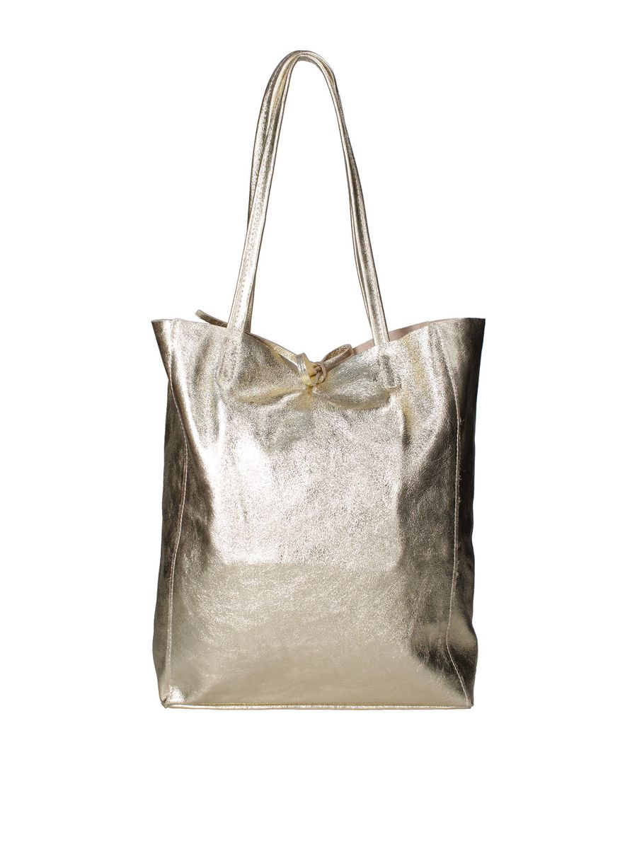 Metallic Goldene Leder Shopper Tote Bag