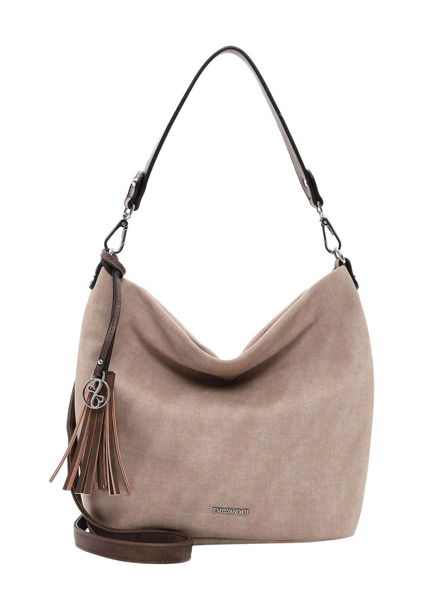 Emily & Noah Schultertasche, Emblem, Anhänger, für Damen, beige, 99