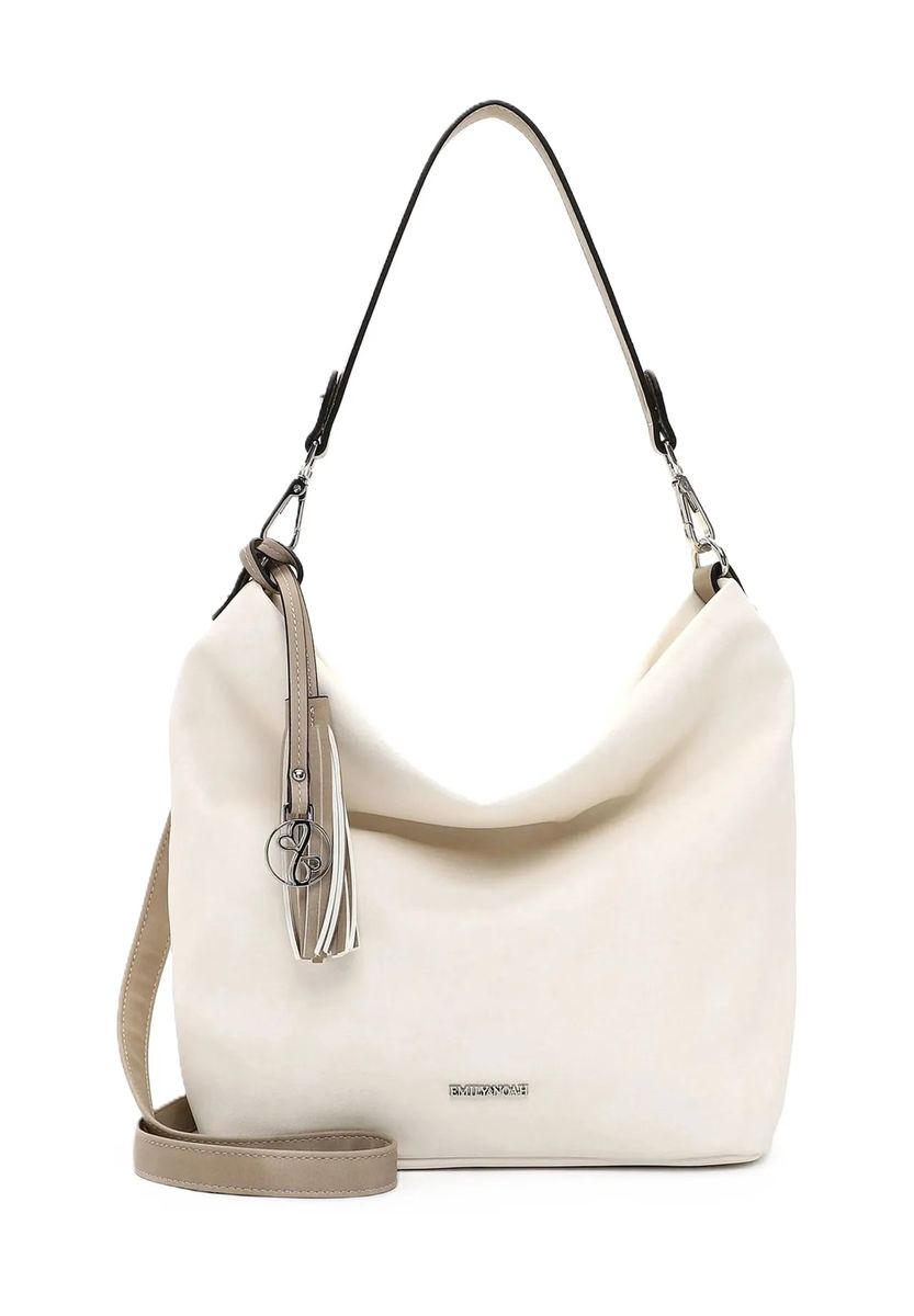 Emily & Noah Schultertasche, Emblem, Anhänger, für Damen, beige, 99