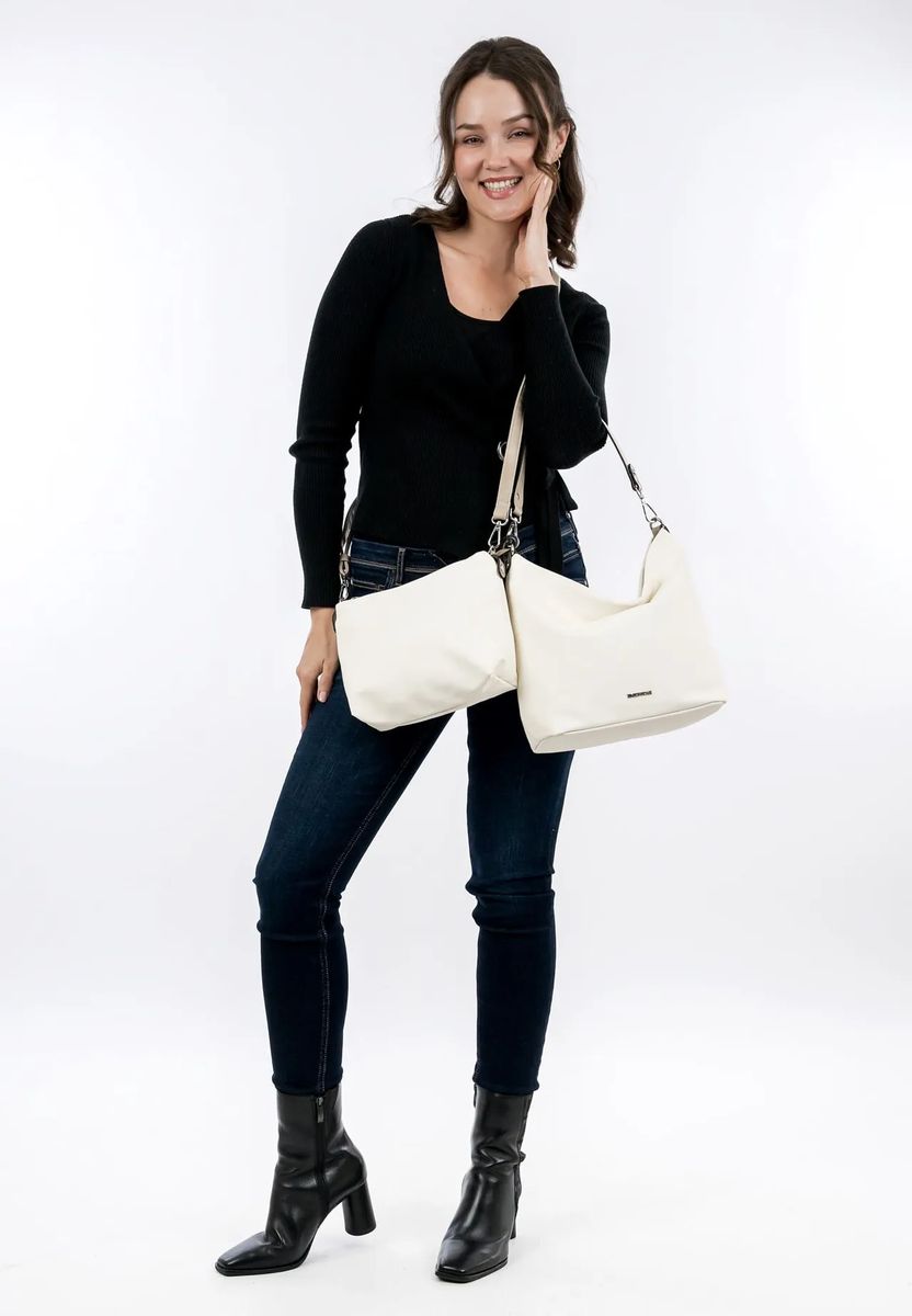 Emily & Noah Schultertasche, Emblem, Anhänger, für Damen, beige, 99