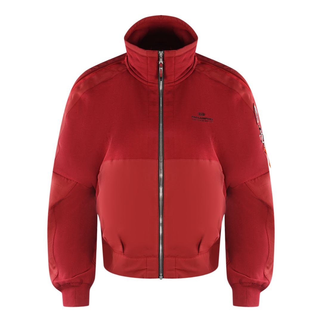 Rote Bomberjacke mit Reißverschluss