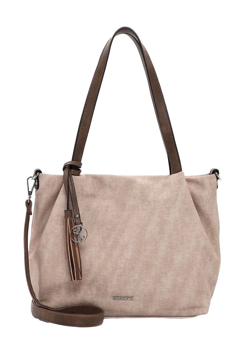 Emily & Noah Shopper, Reißverschluss, Web-Optik, für Damen, beige