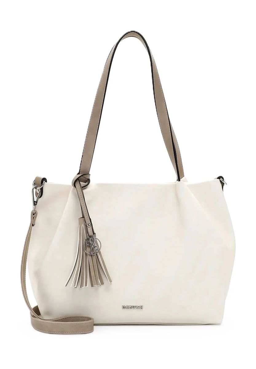 Emily & Noah Shopper, Reißverschluss, Web-Optik, für Damen, beige