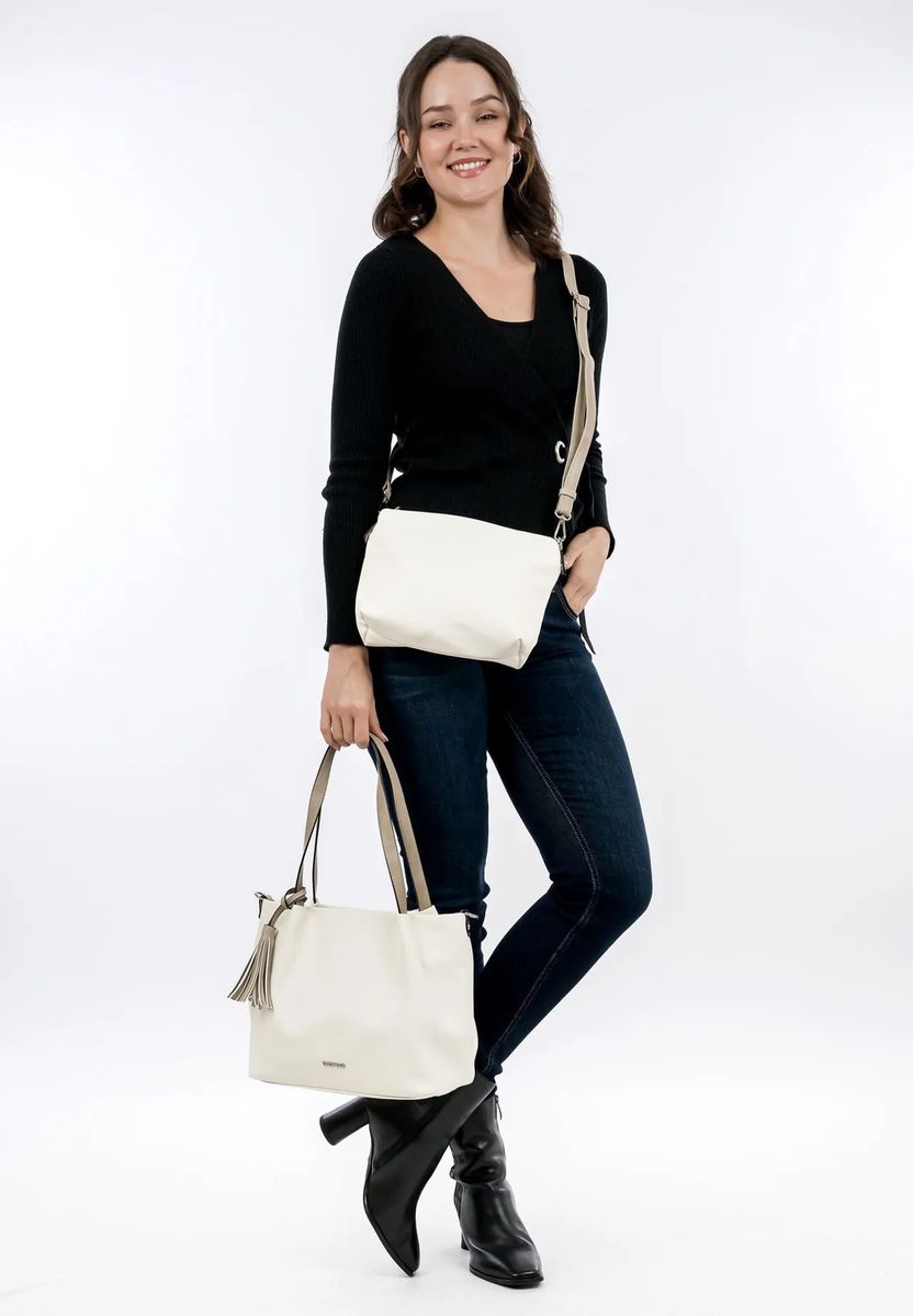 Emily & Noah Shopper, Reißverschluss, Web-Optik, für Damen, beige