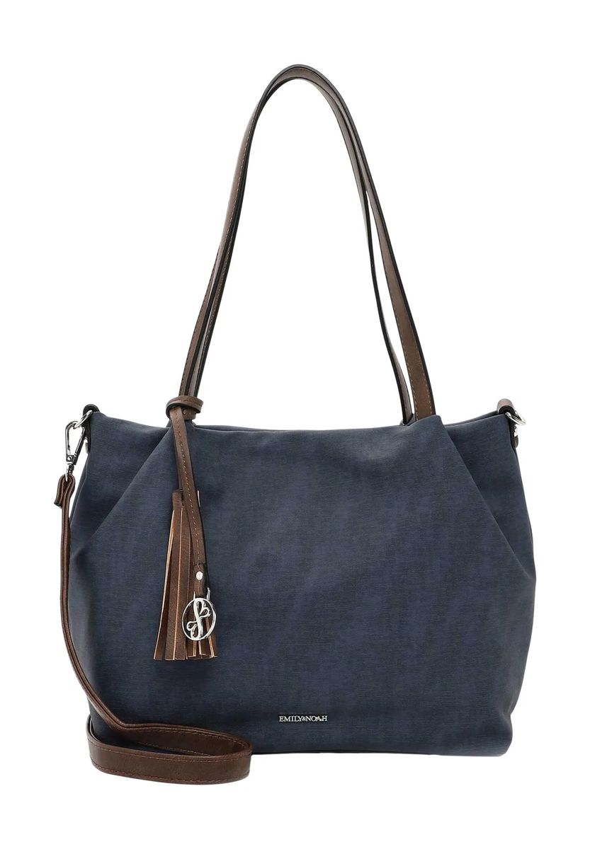 Emily & Noah Shopper, Reißverschluss, Web-Optik, für Damen, blau|braun