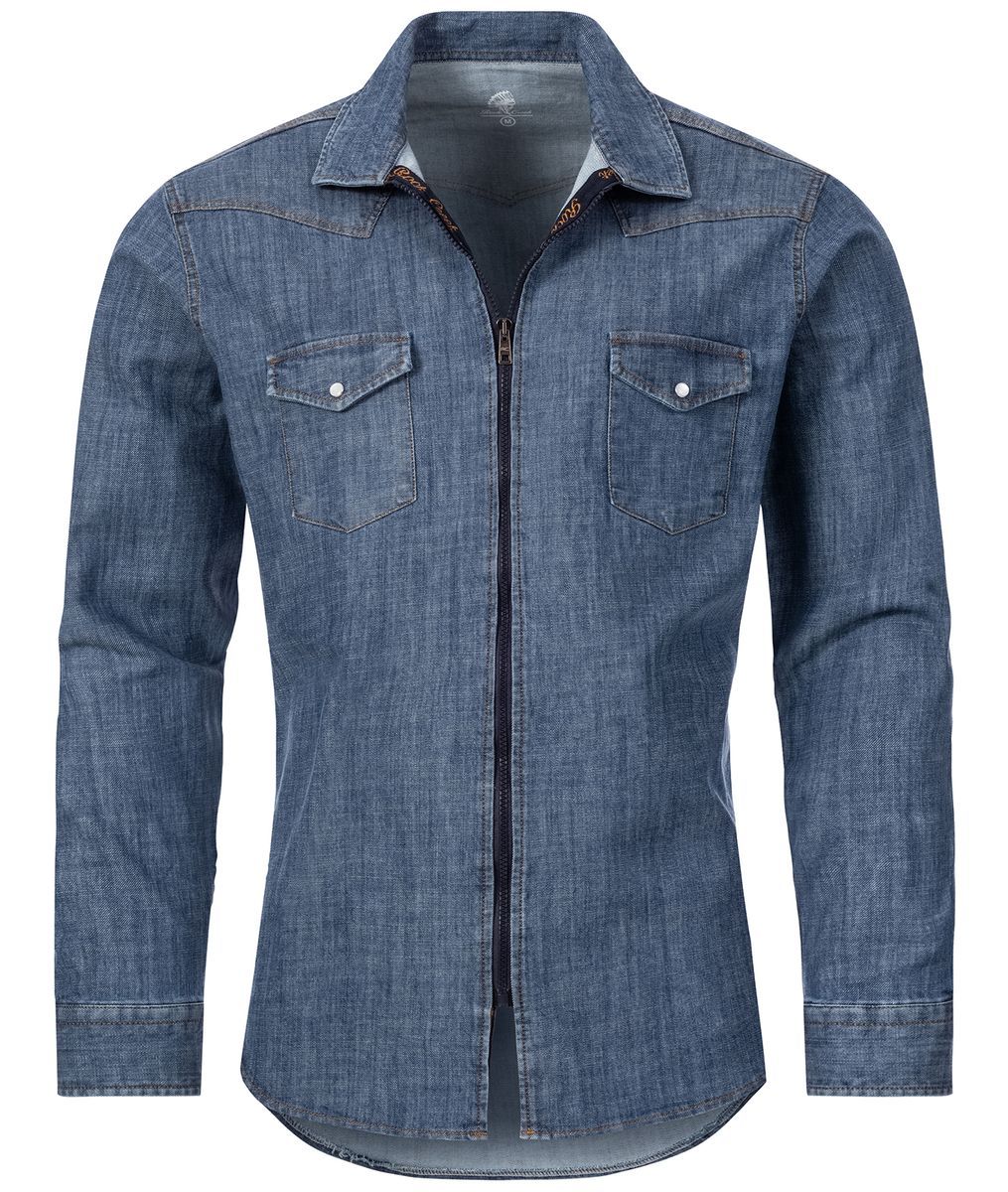 Jeanshemd im Western-Stil mit Reißverschluss