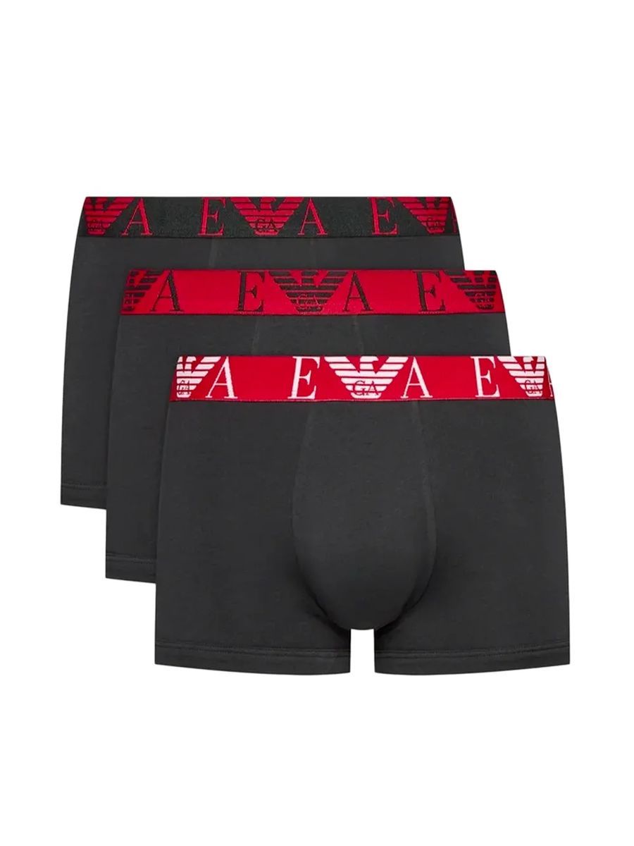 Schwarze Baumwoll-Boxershorts für Herren, 3er-Pack