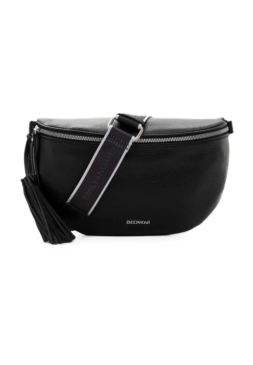 Emily & Noah Schultertasche, Reißverschluss, Quastenanhänger, für Damen, schwarz, 99