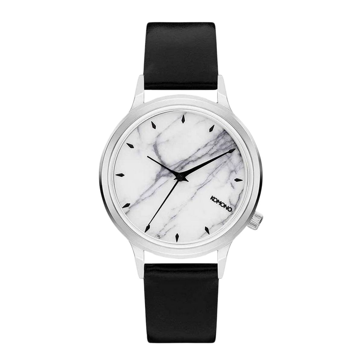 Minimalistische Quarzuhr mit Lederarmband
