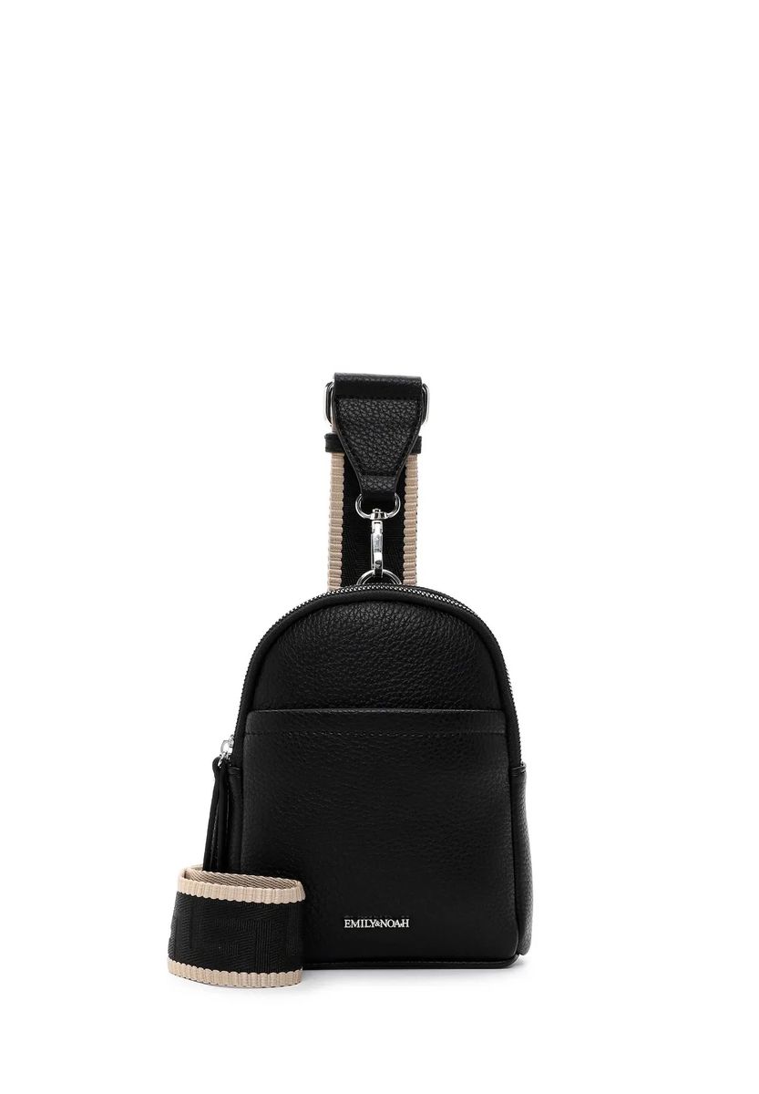Emily & Noah Umhängetasche, Reißverschluss, Emblem, für Damen, schwarz, 99