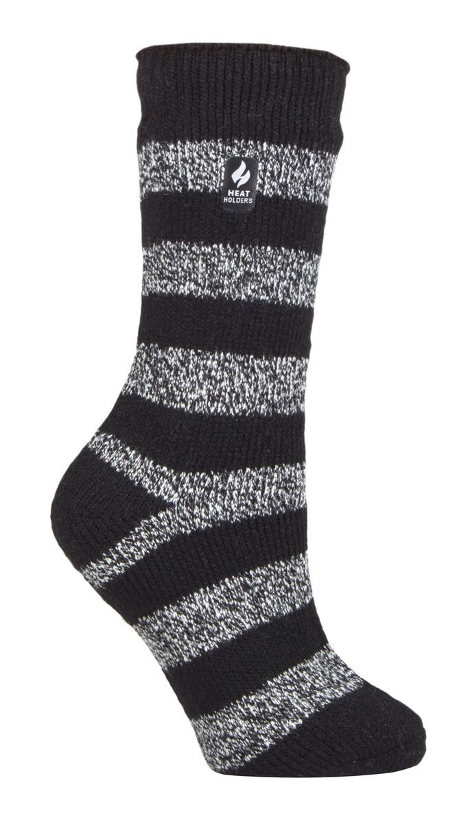 Wärmehalter - Damen Thermosocken für den Winter | Outdoor & Indoor Socken | Kuschelig & Flauschig | Geschenke für Frauen - Schwarz / Weiß (Tuscuny)