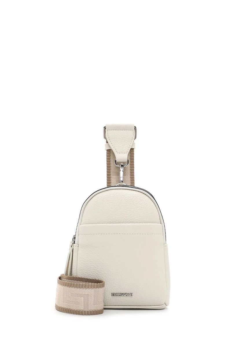 Emily & Noah Umhängetasche, Reißverschluss, Emblem, für Damen, beige, 99