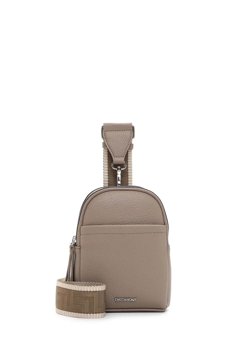 Emily & Noah Umhängetasche, Reißverschluss, Emblem, für Damen, beige, 99