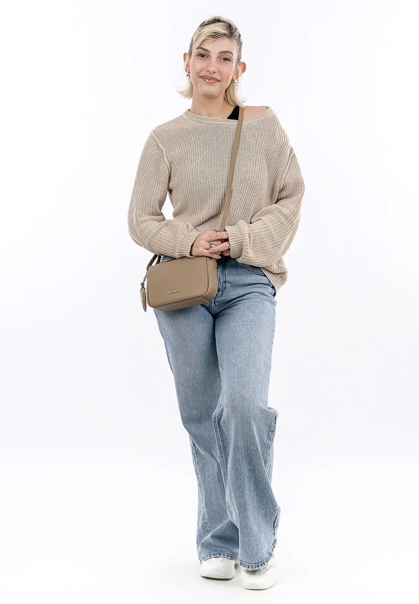 Emily & Noah Umhängetasche, Emblem, Anhänger, für Damen, braun