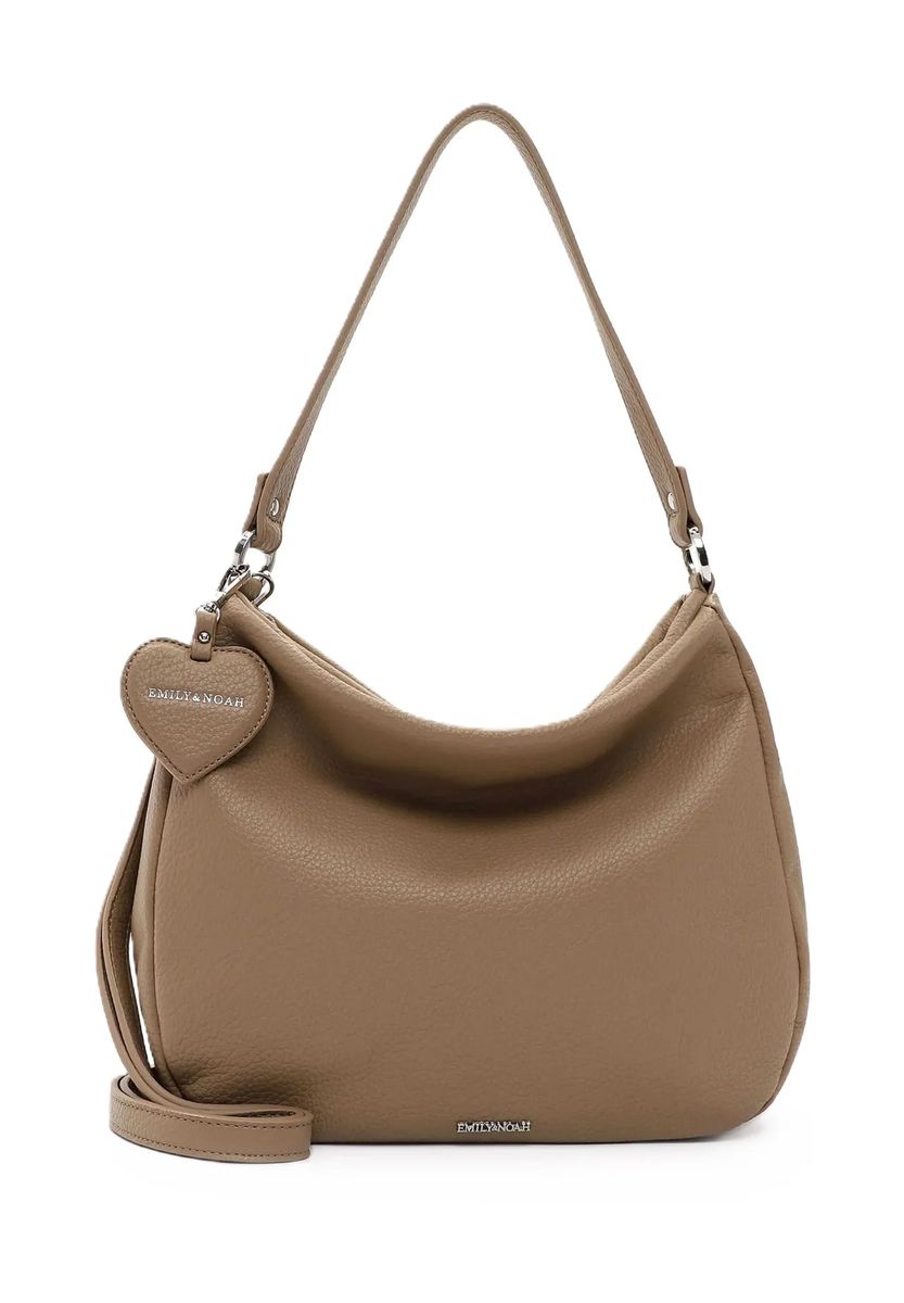 Emily & Noah Schultertasche, Reißverschluss, Anhänger, für Damen, braun