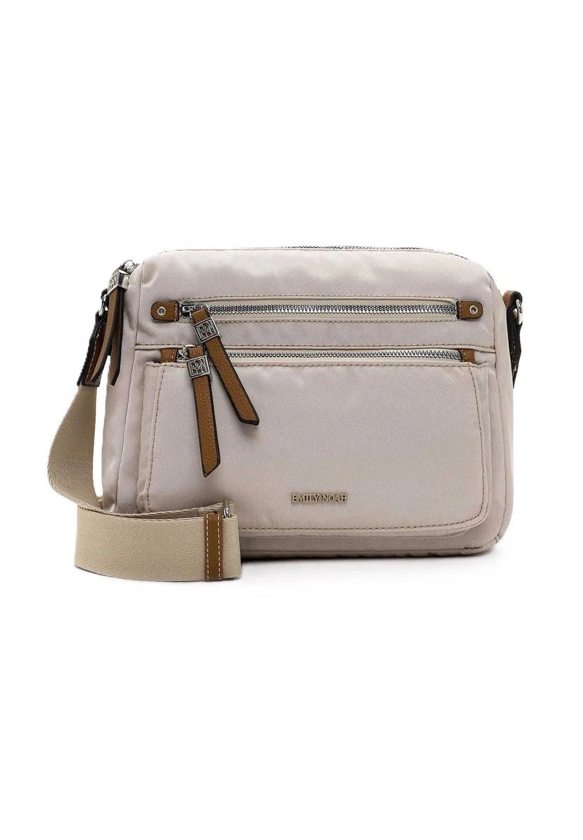 Emily & Noah Umhängetasche, Emblem, für Damen, beige
