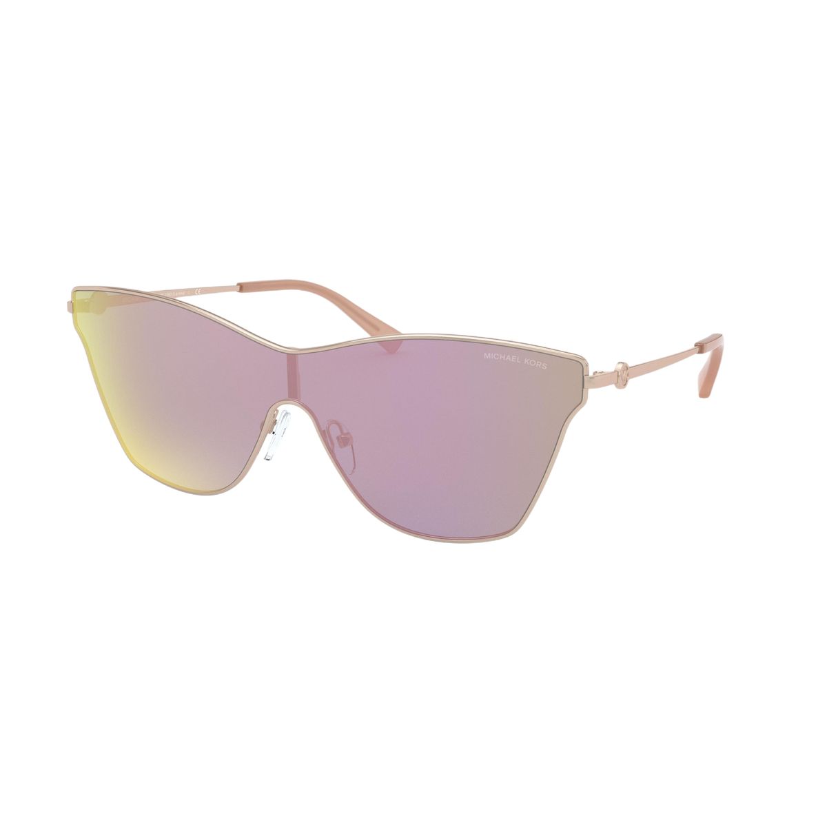 Moderne Schild-Sonnenbrille mit Metallrahmen