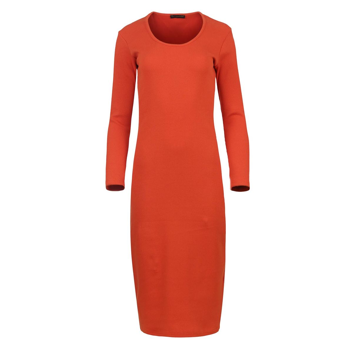 Geripptes Strick-Midikleid