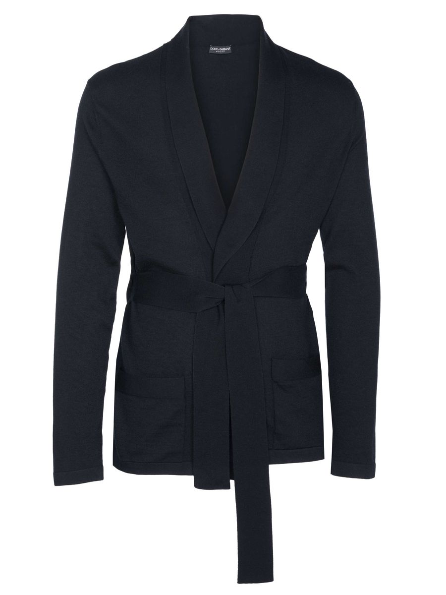 Kaschmir-Schalkragen-Cardigan mit Gürtel