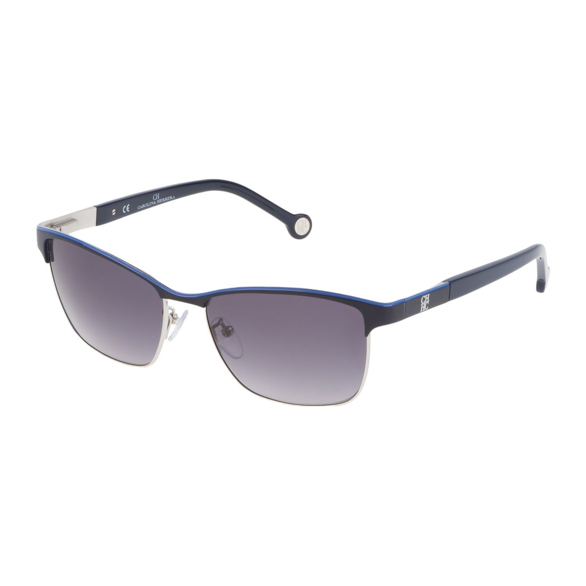 Blaue Sonnenbrille mit Metallrahmen