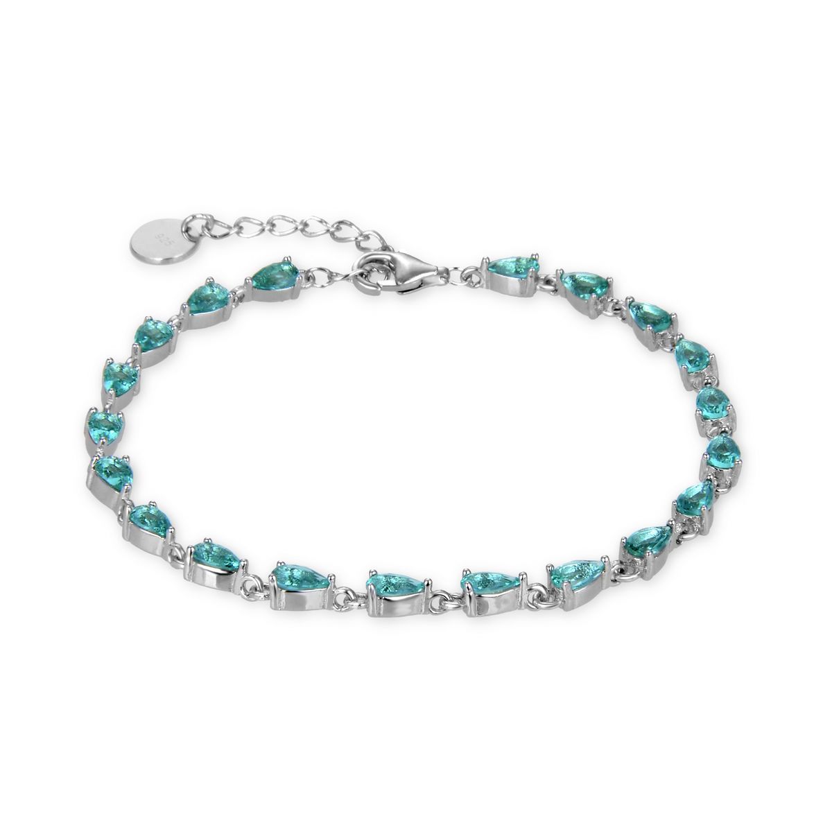 Tropfenförmiges Zirkonia Sterlingsilber Armband