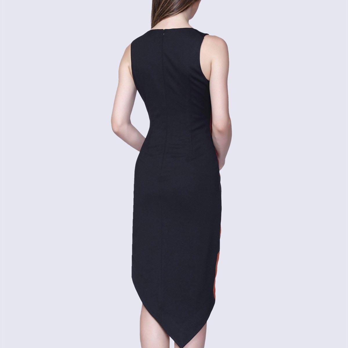 Asymmetrisches Bodycon-Kleid mit Geometrie-Print