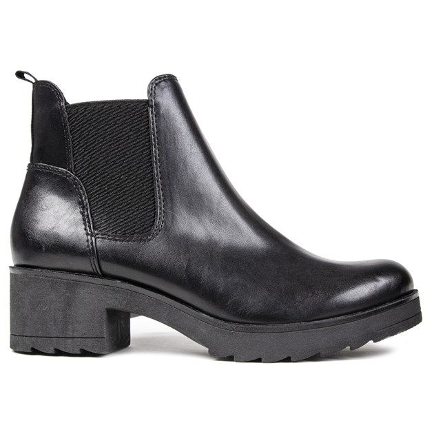Schwarze Chelsea-Stiefel mit Blockabsatz