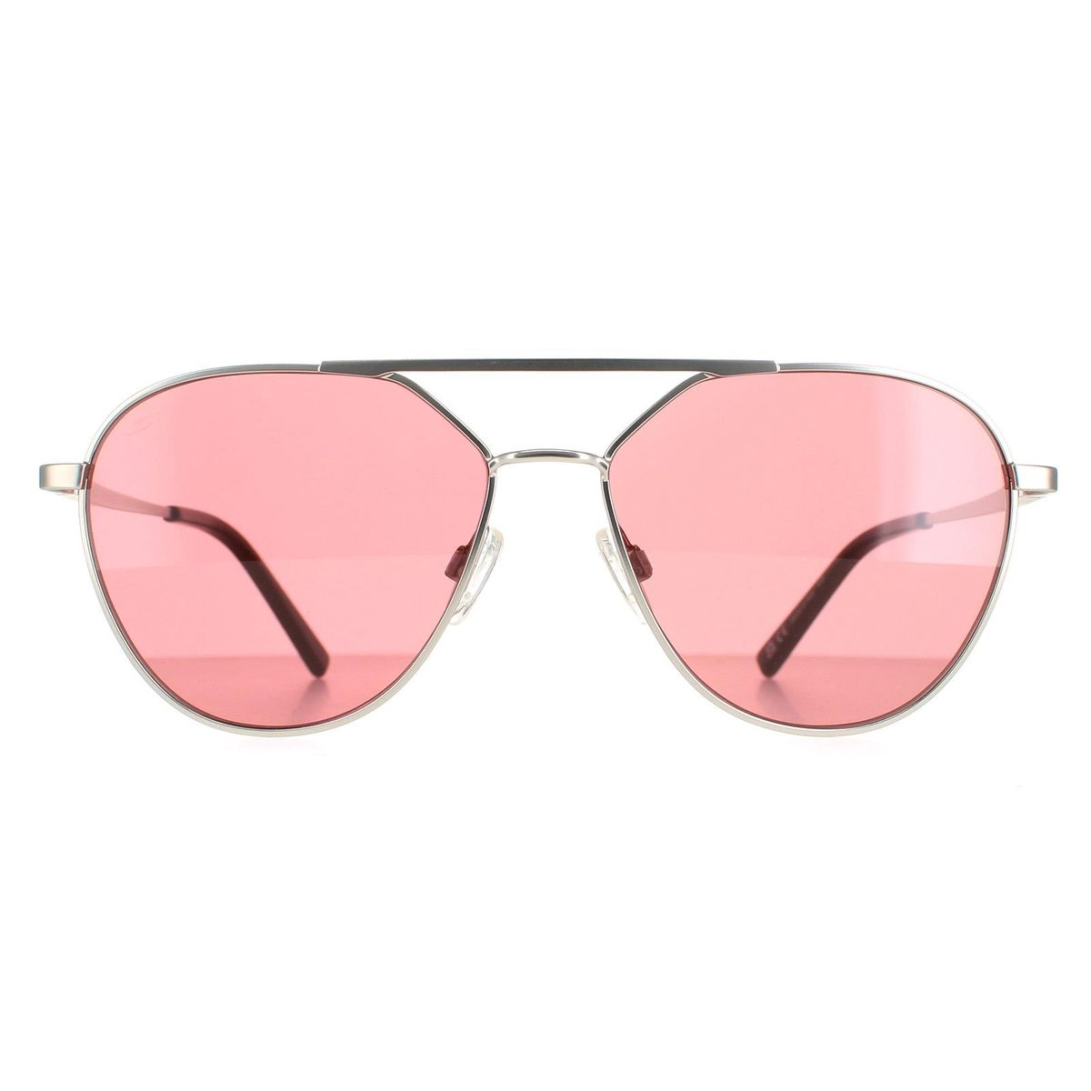 Silberrahmen Pilotenbrille Pinke Gläser