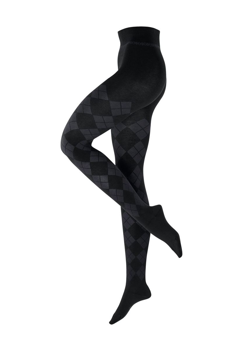 Gemusterte Argyle Strumpfhose mit Komfortbund