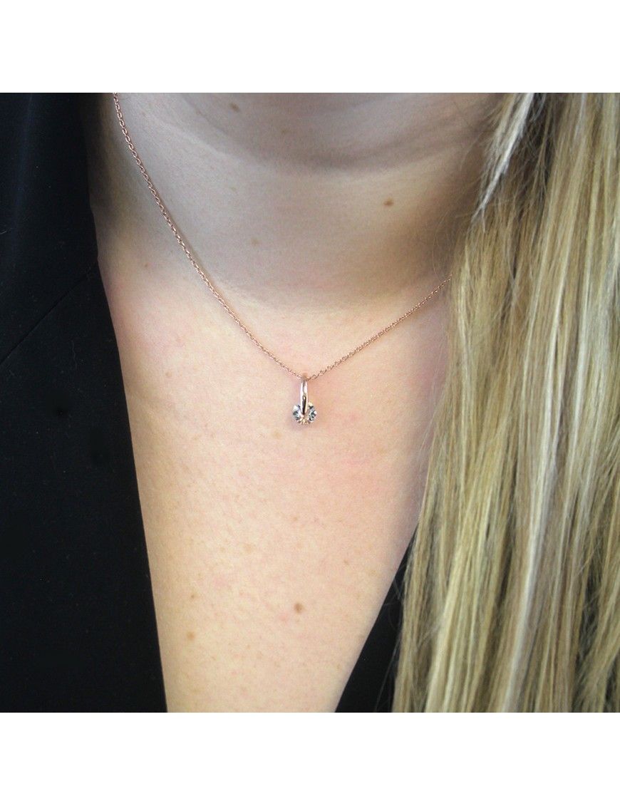 Minimalistischer Roségold-Kristall-Anhänger