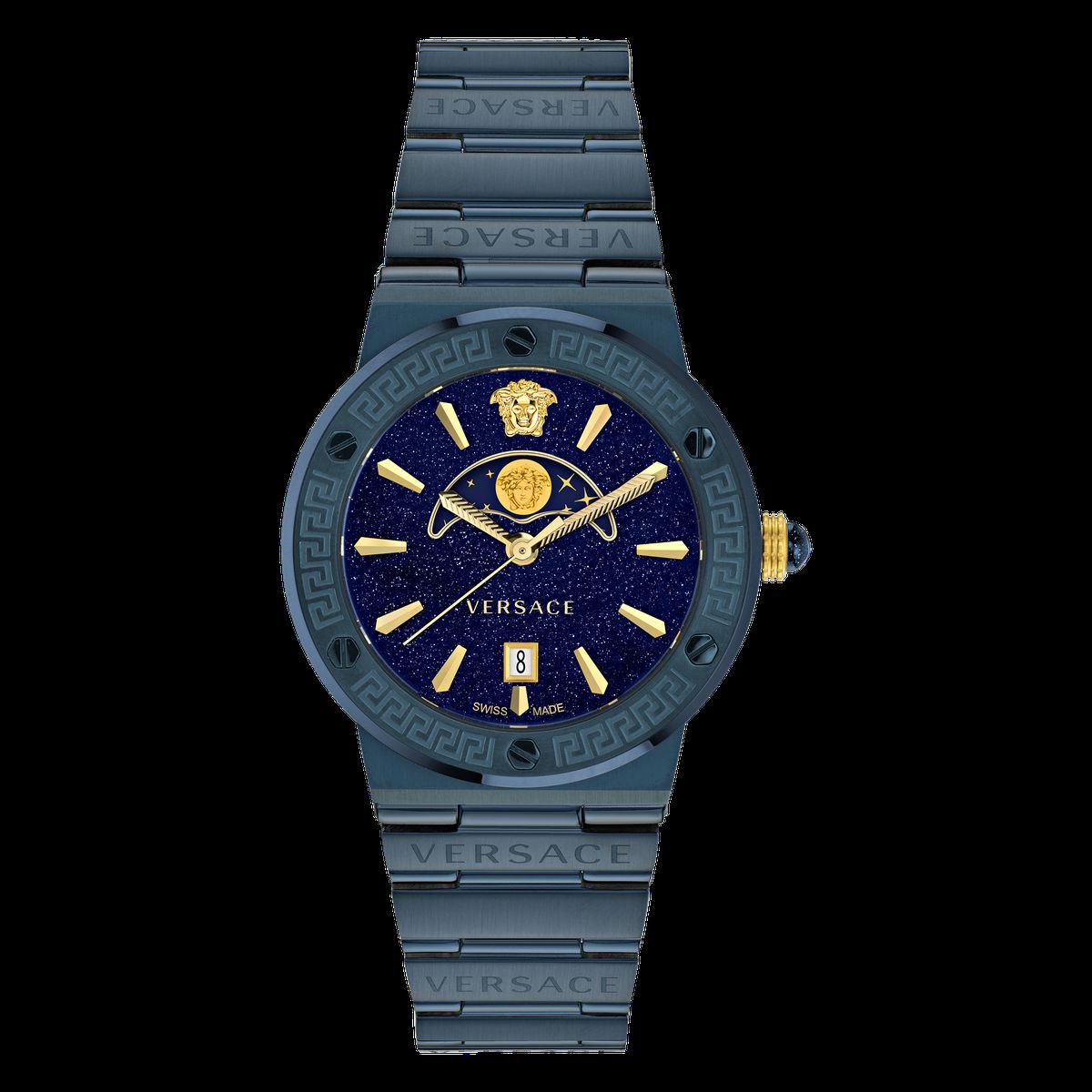 Versace Greca Logo Mondphasen Damen Uhr Blau VE7G00423