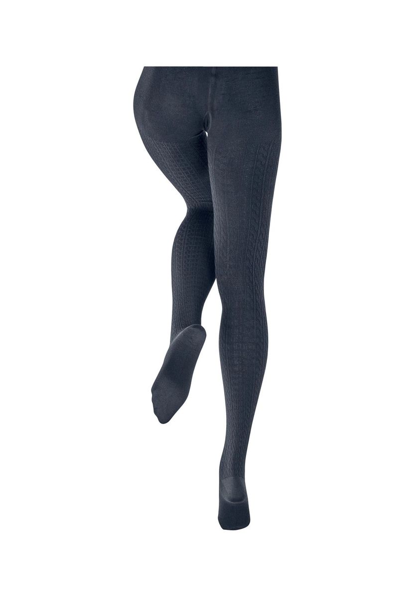 Kabelstrick Strumpfhose mit Wollmischung