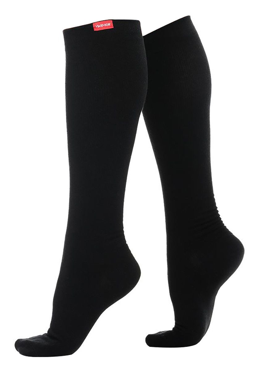 VIM&VIGR - Merino Wool Graduated Compression Socks 15-20 mmhg für Männer & Frauen - Schwarz