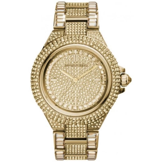 Goldene Uhr mit Pavé-Kristallen