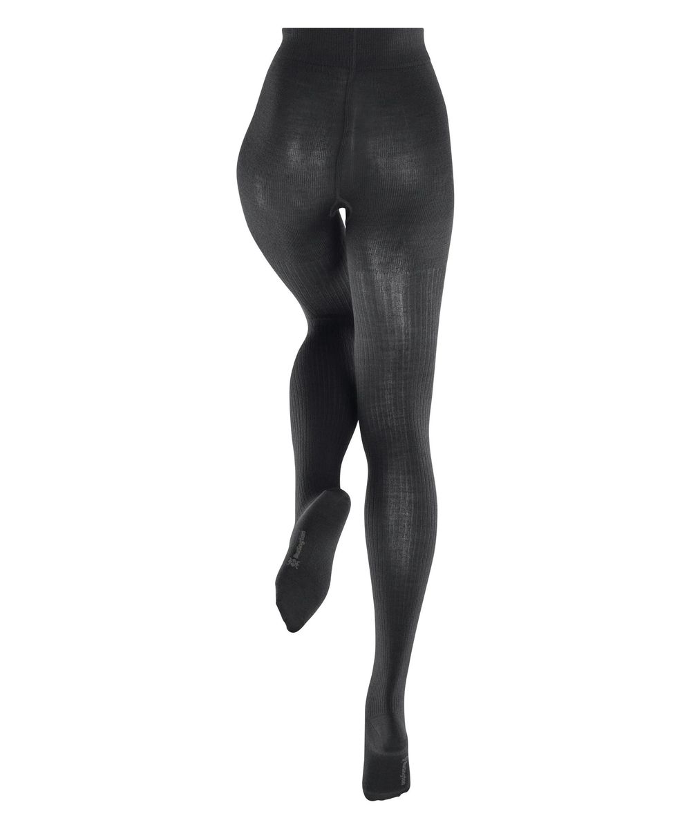 Elegante gerippte Wollmischungs-Strumpfhose