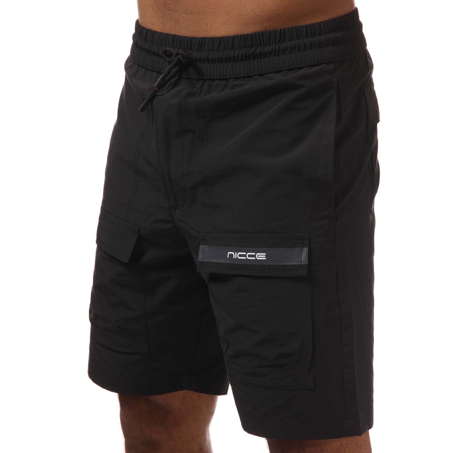 Herren Cargo-Shorts Schwarz mit Logo