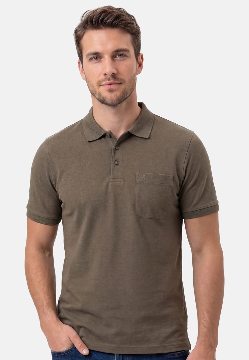 Softknit-Polo mit Brusttasche