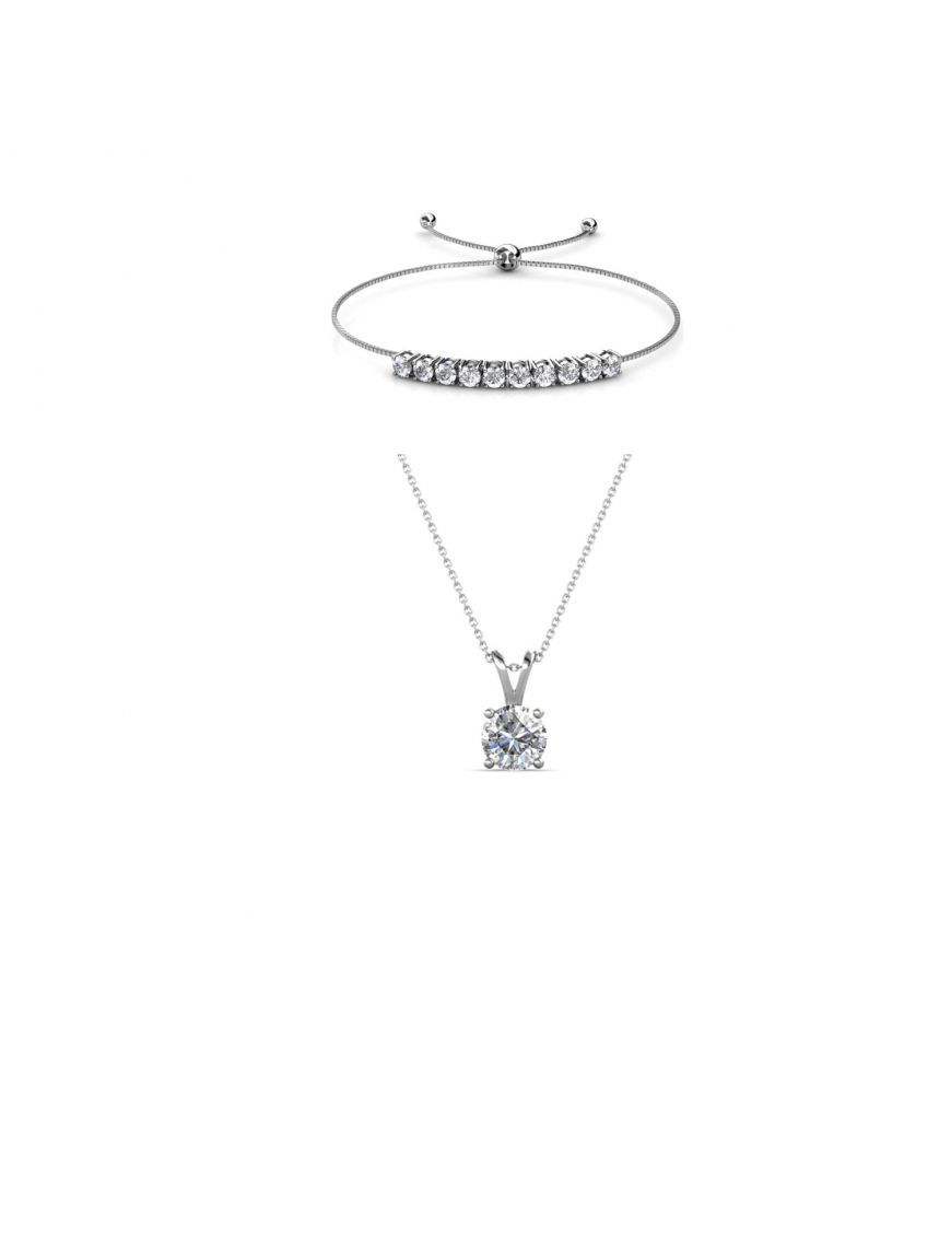 Zartes Kristall Halskette Armband Set