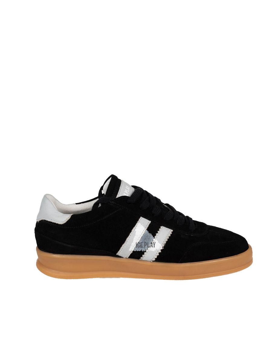 Herren Low-Top Sneaker aus schwarzem Wildleder