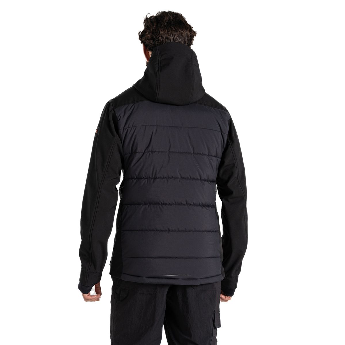 Wattierte Hybrid-Softshelljacke mit Kapuze