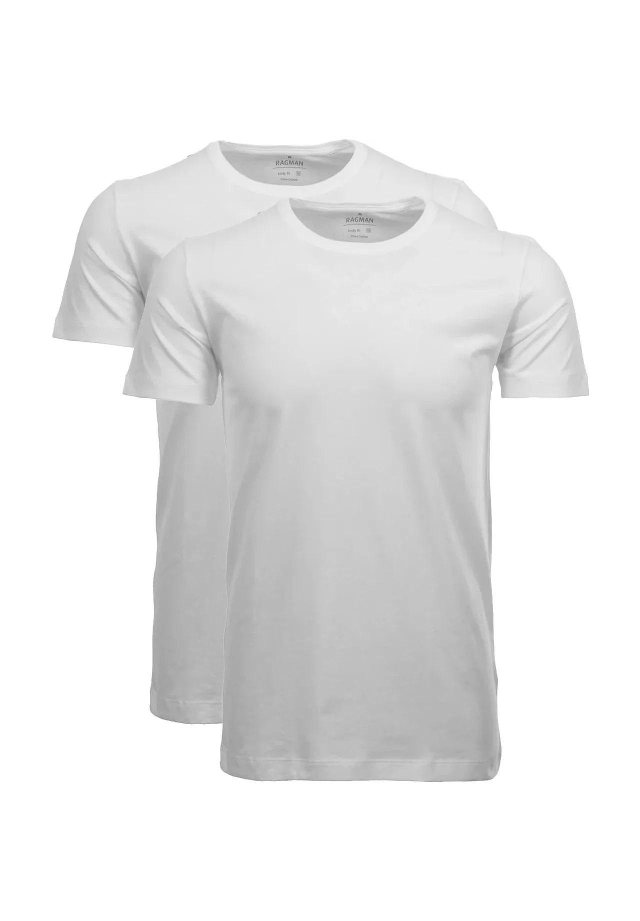 RAGMAN T-Shirt, 2er-Pack, für Herren, weiß, XXL