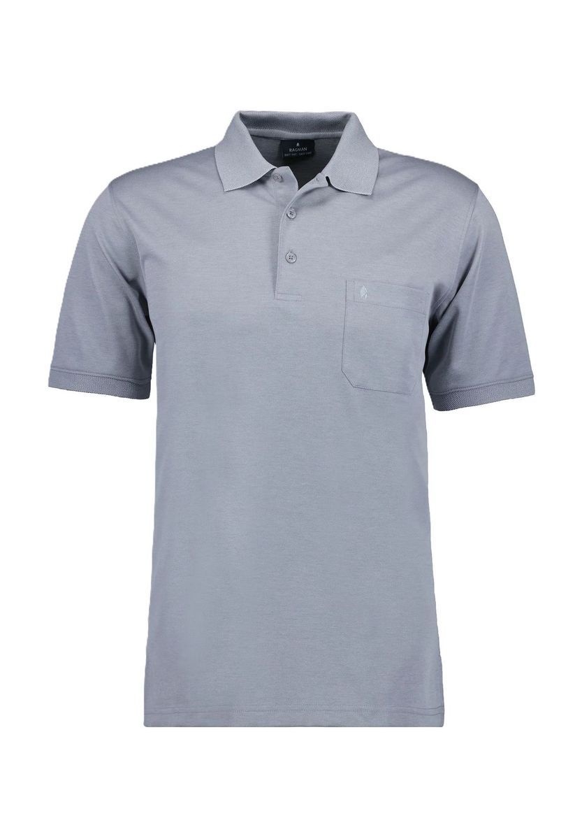RAGMAN Poloshirt, aufgesetzte Brusttasche, für Herren, grau, 3XL