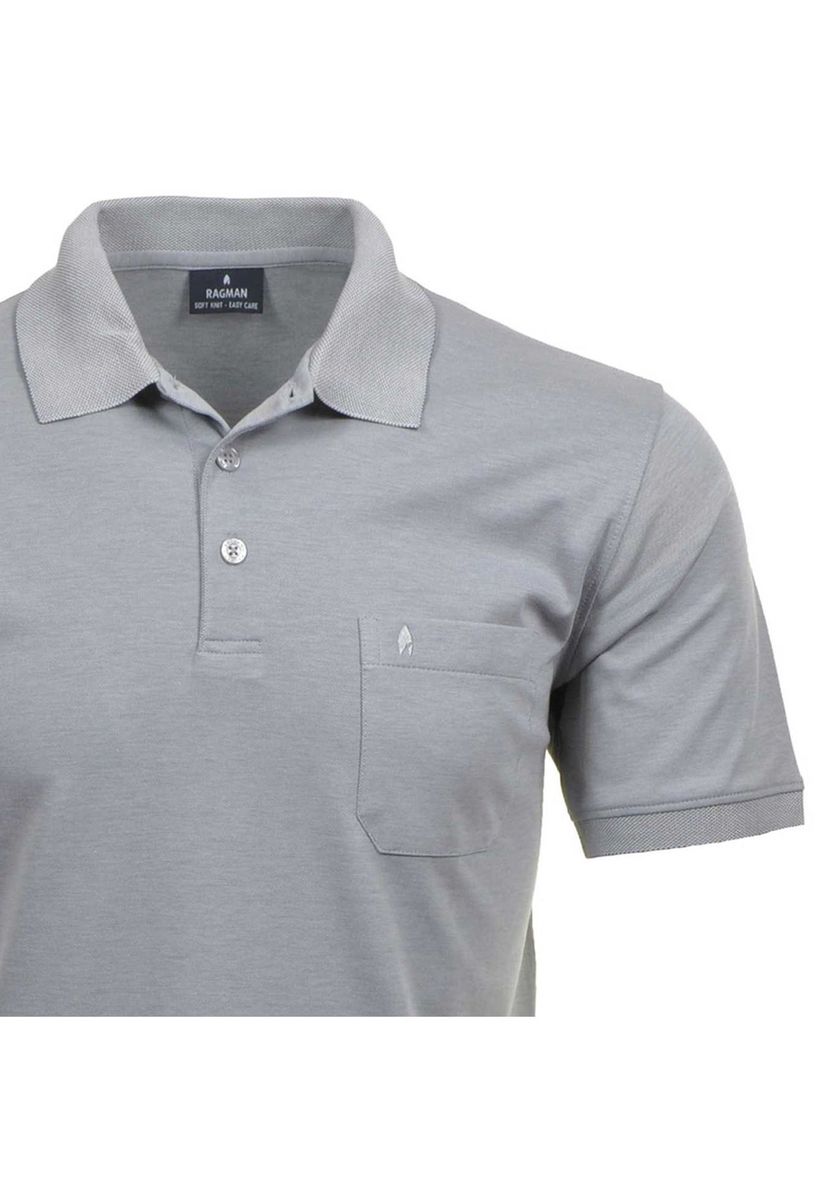 RAGMAN Poloshirt, aufgesetzte Brusttasche, für Herren, grau, 3XL