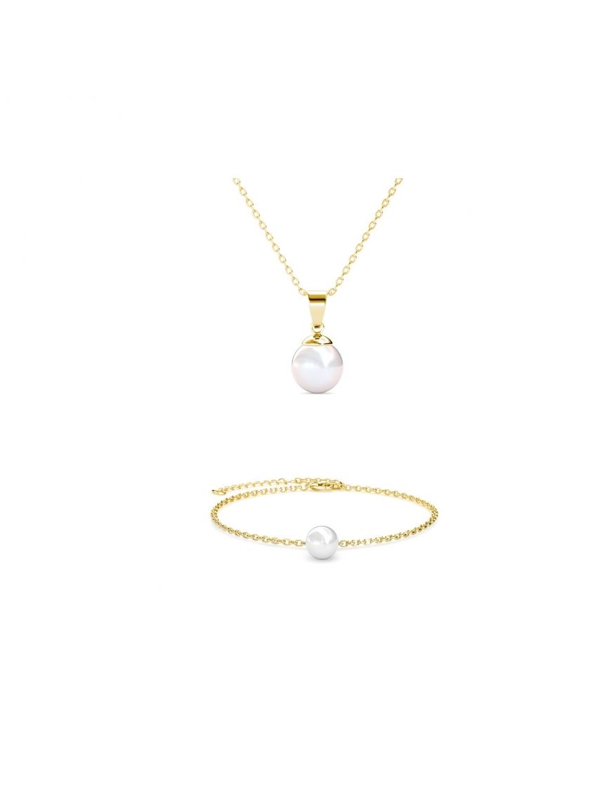 Klassisches Perlenanhänger-Halsketten- und Armbandset