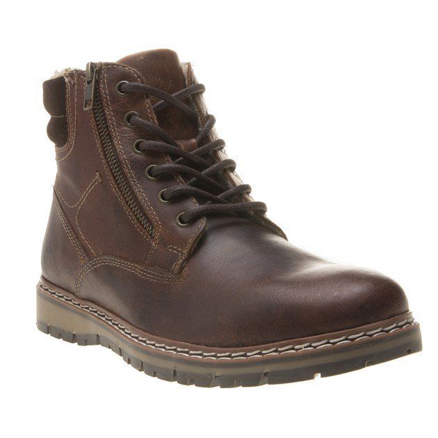 Braune Leder-Freizeitstiefel für Herren